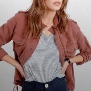 Rails like new utility jacket dusty mulberry wine color snaps and zipper XS